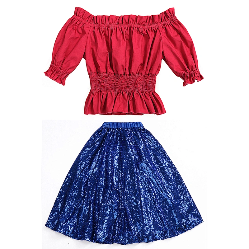 Best selling products 2018 in USA wholesale toddler girl clothes new design top and sequin skirt set