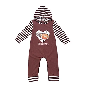 Cute Football Emotion Hooded Long Sleeve Baby Romper