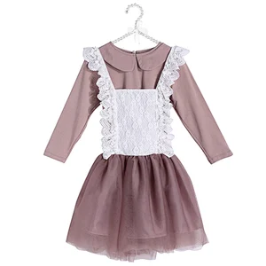 Girls Long Sleeve Top and Suspender SKirt Little Girls Outfit Set