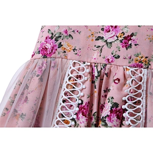 Fashion kids clothes new design floral print girl dress