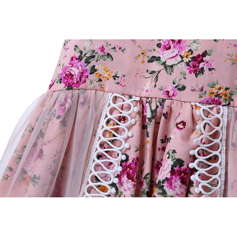 Fashion kids clothes new design floral print girl dress