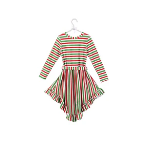 2018 Beautiful Kids Christmas High Low Dress with a Waist Belt