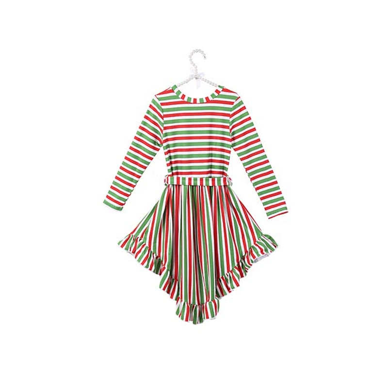 2018 Beautiful Kids Christmas High Low Dress with a Waist Belt