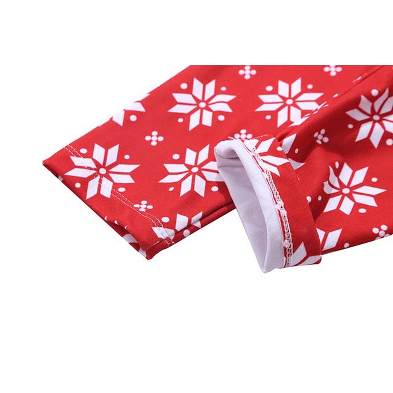 Beautiful Snow Print Kids Girls Red Leggings