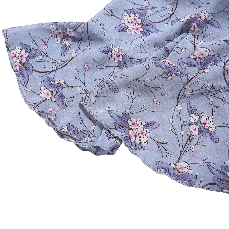 KAPU Spring Polyester flutter printed flower baby romper dress clothes
