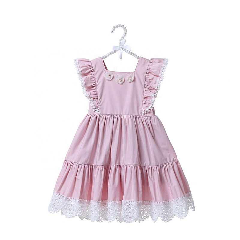 Infant and Toddler Girls Cute Sleeveless Dress with Pleated Flounces Design