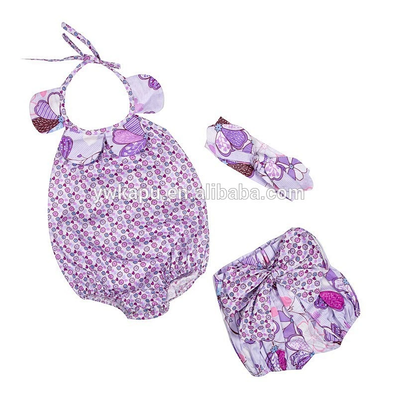 Hot sale new baby products kids wear fancy romper shorts sets with headband,children summer outfit set