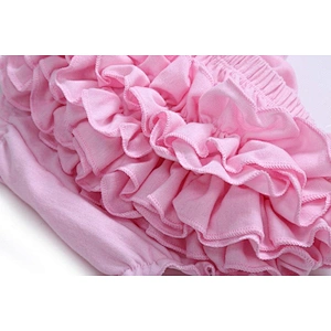 Lovely Pink Baby Girls Ruffle Bloomers Wholesale Baby Bloomers & Headband Set