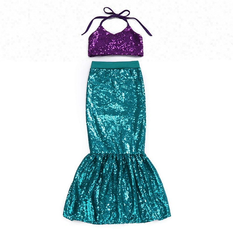 2018 Latest Design Baby Girls Swimwear Bikini Set Sequin Clothing Wholesale Mermaid Outfit