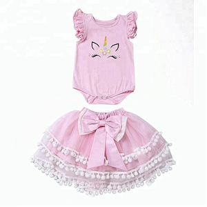 Kids Unicorn Onesie Girls Flutter Sleeve Girl Summer Unicorn Romper
