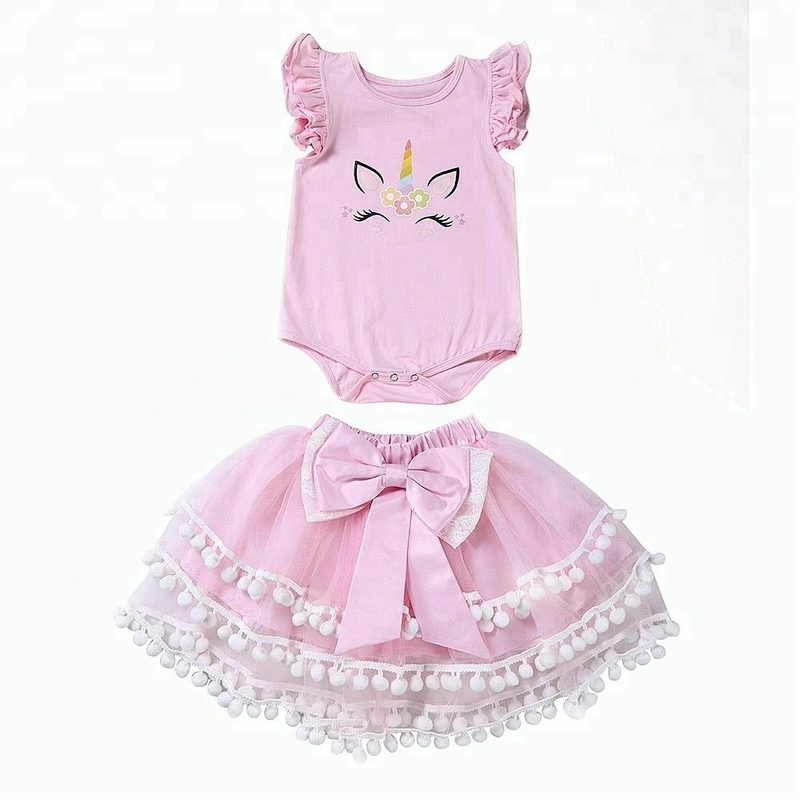 Kids Unicorn Onesie Girls Flutter Sleeve Girl Summer Unicorn Romper
