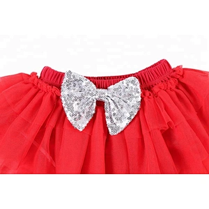 2018 Newest design chiffon fabric skirt with sequin headband set 4th of July tutu skirts for girls