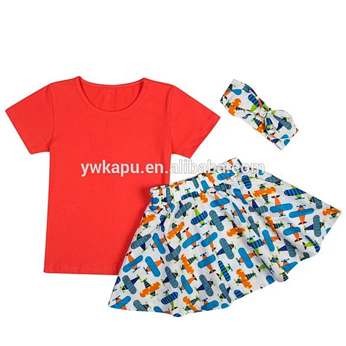 Baby Infant Toddler Girls Boutique Clothing Short Sleeve Shirt Children's Mini Skirt Outfit