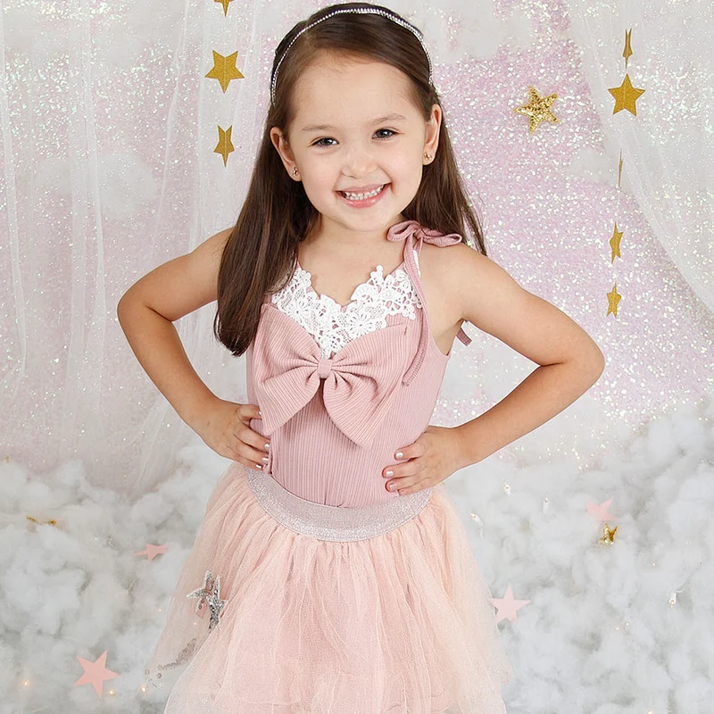 Infant and Toddler pretty baby girl sleeveless romper baby girls ribbon romper