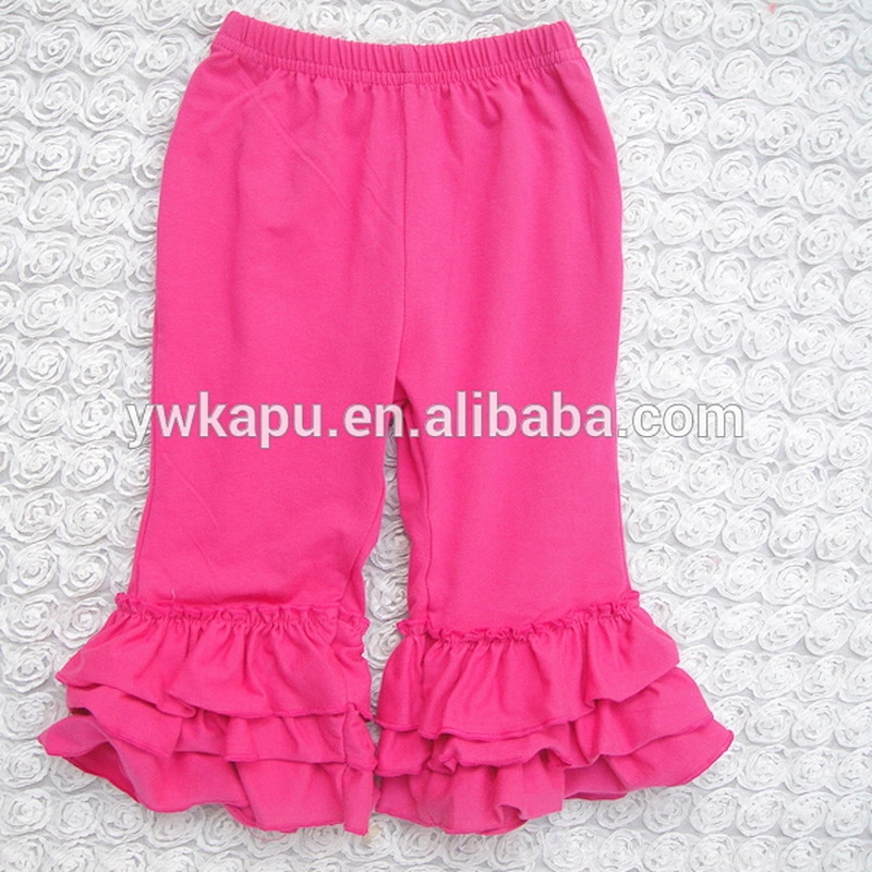 Autumn season popular girl pant high quality baby trousers 100% cotton icing ruffle leggings