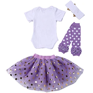 2019 My First Easter Toddler Girl Easter Outfit 4pcs baby clothing set