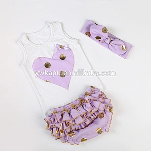 2018 boutique outfit sets with lovely dot baby outfit for toddler baby boutique clothing