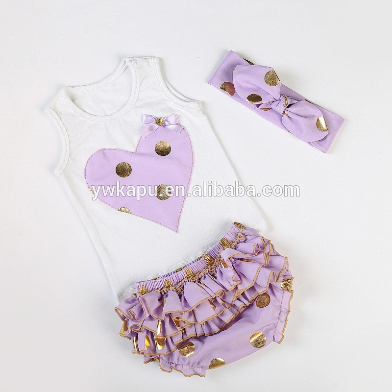 2018 boutique outfit sets with lovely dot baby outfit for toddler baby boutique clothing