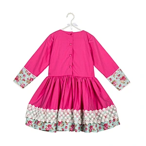 Factory prices knee length flower baby girls evening dresses color mixing