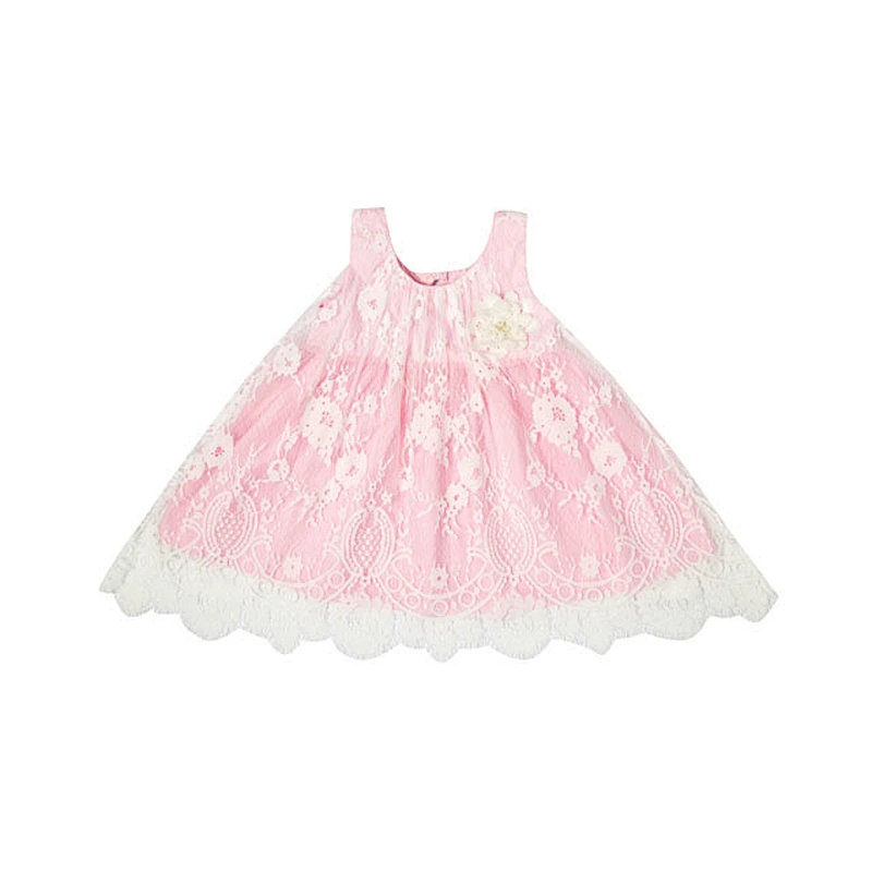 Little Princess Elegant Dress Slim Stretch Tunic Printing Embroidery Child Wear Dress Of Party For Girls
