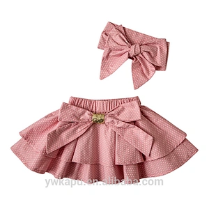 Wholesale Polka Dot Fashion Mini Skirt Headband Set For Girls