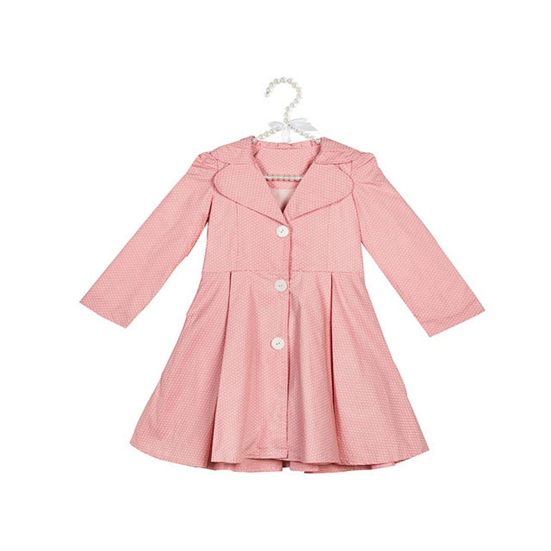 Wholesale Cheap Fashion Pink With White Dots Pleated Winter Clothes Winter Coats Kids