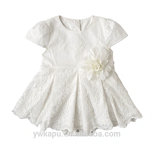 Spring Fairy Kids Clothing short Sleeve Design Newborn Infant Baby Girl Onesie Floral lace Dress Romper
