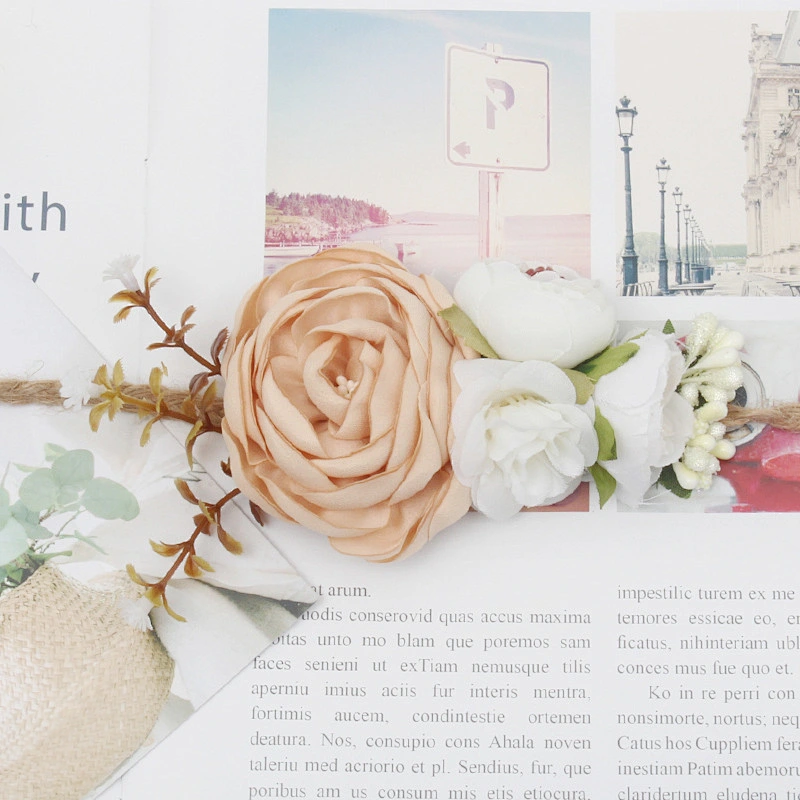 Wholesale  Children  Accessories Artificial Flower Twine Accessories For Baby Girls