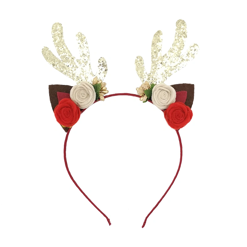 Wholesale Petti Flower Christmas Antlers Pinecone Baby girl headbands