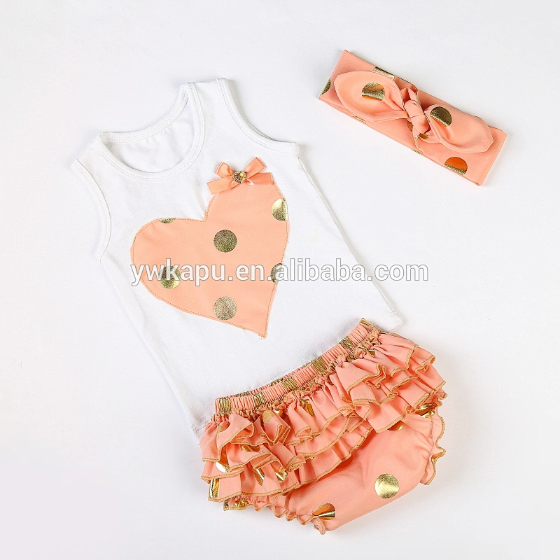 2018 boutique outfit sets with lovely dot baby outfit for toddler baby boutique clothing