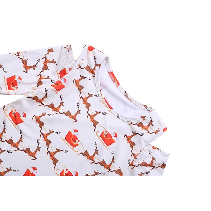 Hot selling beautiful girl boutique printing animal knee length dress