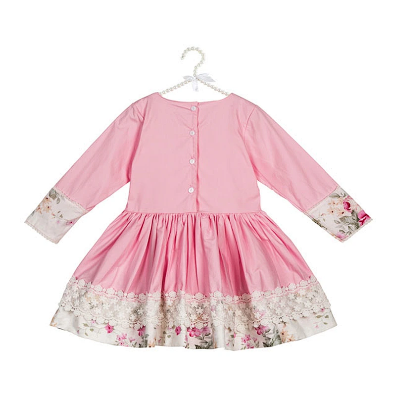 Factory prices knee length flower baby girls evening dresses color mixing