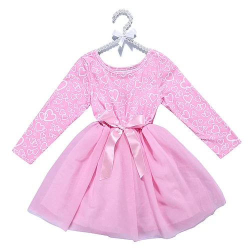 2019 comfortable spring girl dress children clothes girl long sleeve tulle dress