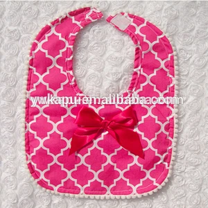 Baby fashion design woven cotton bib for babies for wholesale in stock