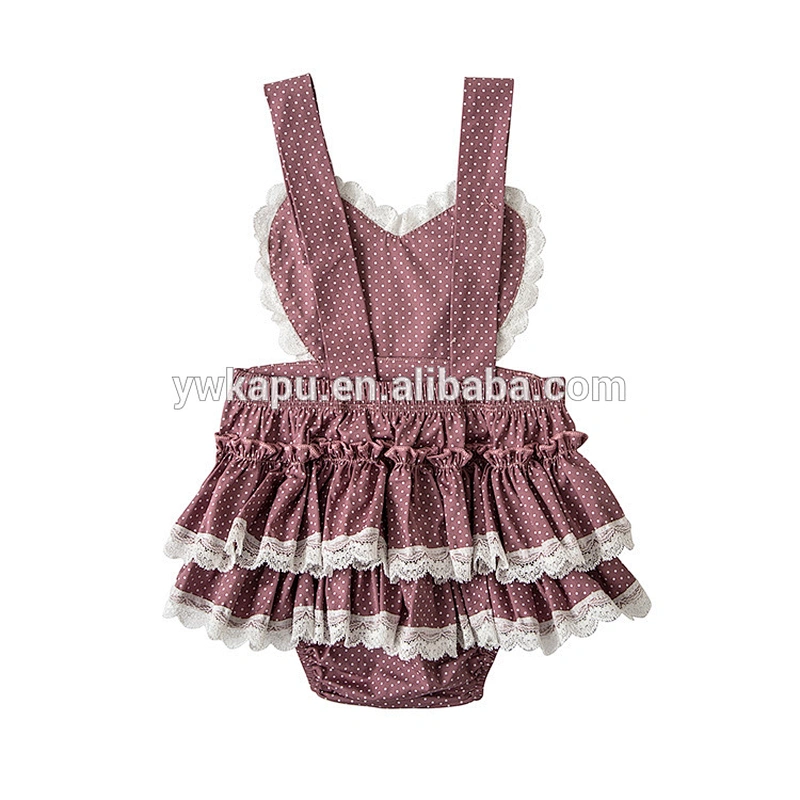 Trendy Infant Spring Clothing lace Suspend Newborn Baby Girl Vintage bubble Romper