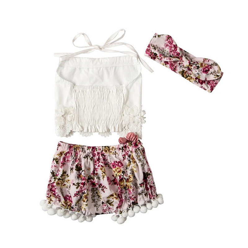 2018 Wholesale Summer Baby Girls Clothing Sets Kids Clothes Hot Sale Beach Style Children Clothing Set