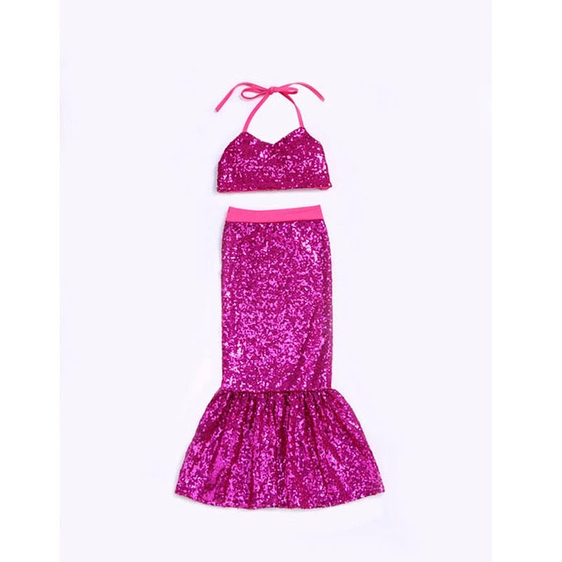 Wholesale kids clothes mermaid sequin printed romper baby girls jumpsuit