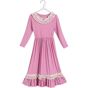 Hot Sale Girl dresses Ball gown Vintage Lace Maxi Dress Baby Girl Wedding Dress For Girl