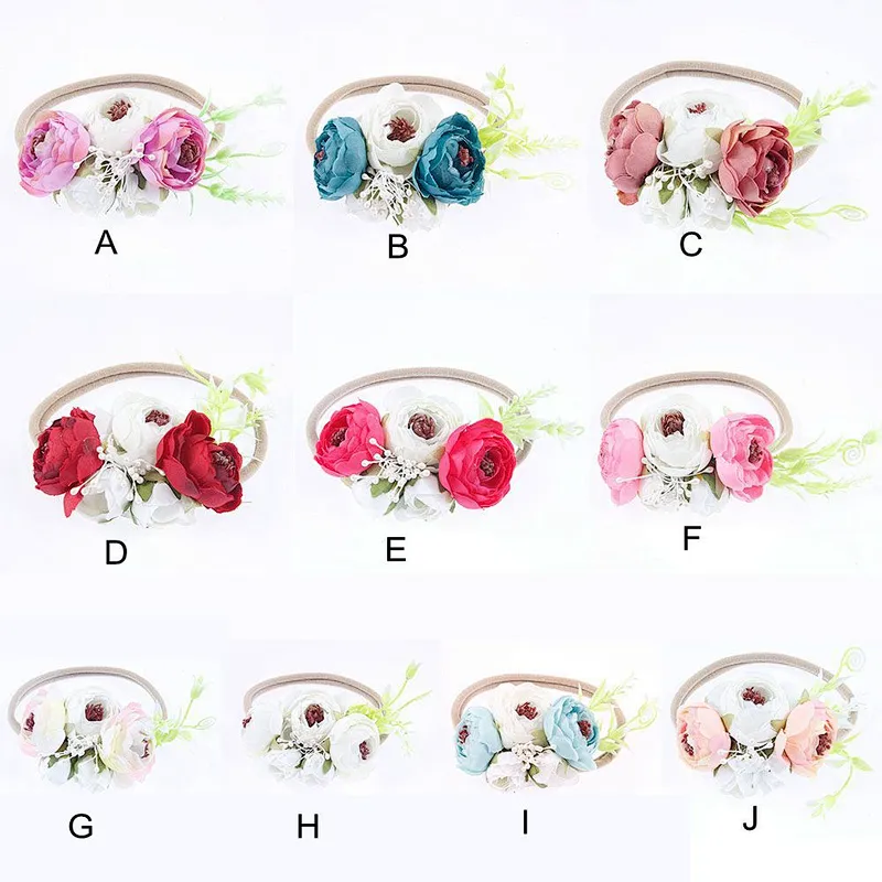 Handmade Nylon Baby Girl Headband with Flower