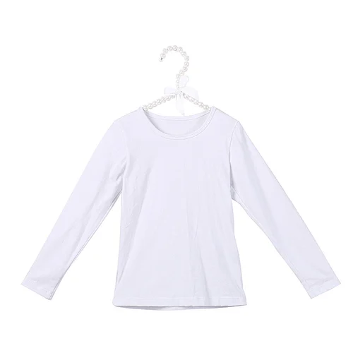 Wholesale Cheap Long Sleeve White T Shirt for Kids Girls