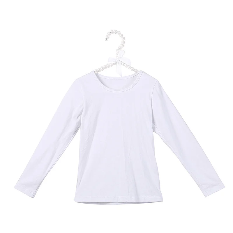 Wholesale Cheap Long Sleeve White T Shirt for Kids Girls