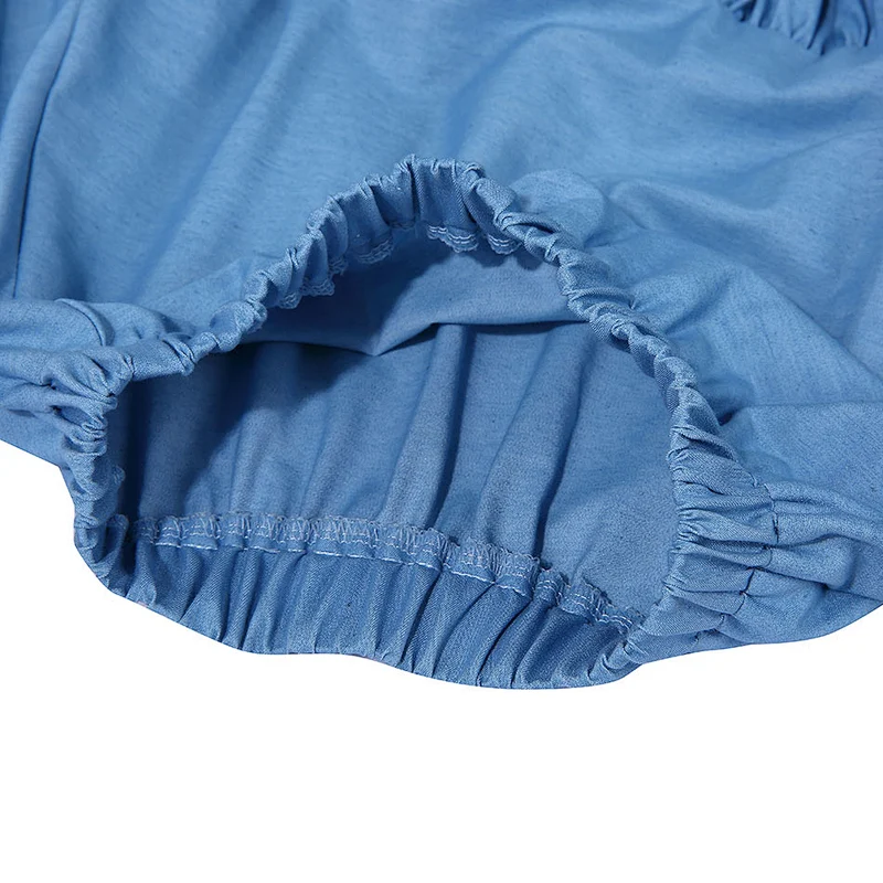 Boutique Hot Sale Kid A-line skirts Elastic Waist Skirt Lace Denim Long Skirts For Girl