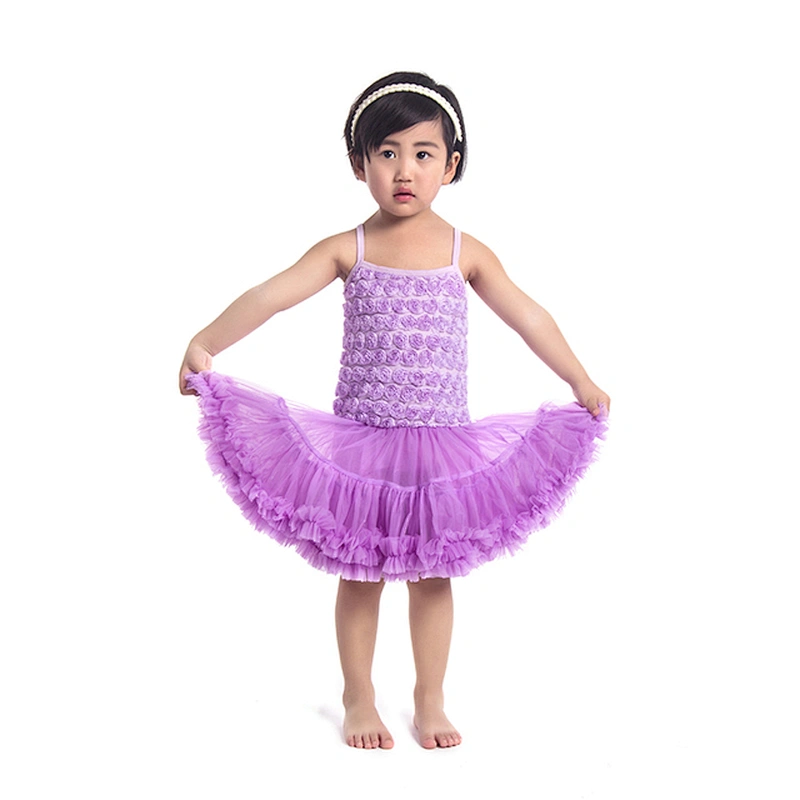 2018 wholesale children clothes girls party dresses with rose design
