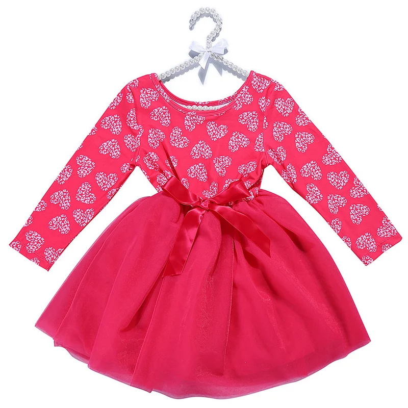 2019 comfortable spring girl dress children clothes girl long sleeve tulle dress