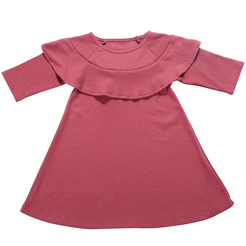 Solid Color Kids  Top Baby Tunic Dress Cute Boutique Girls Dresses Baby Cotton Dress Wholesale