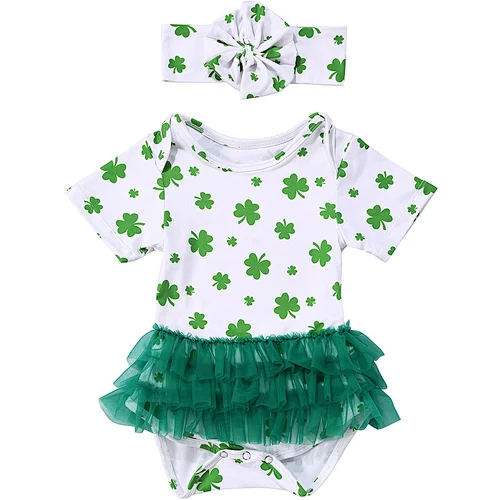 Wholesale Children's Boutique Clothing St. Patricks Day Baby Rompers