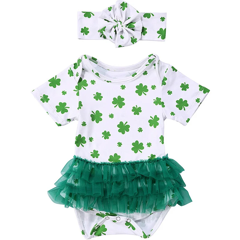 Wholesale Children's Boutique Clothing St. Patricks Day Baby Rompers