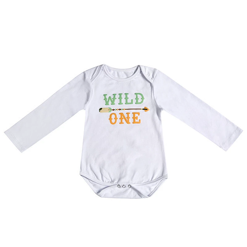 Cartoon letters loving heart white long sleeve cotton baby romper