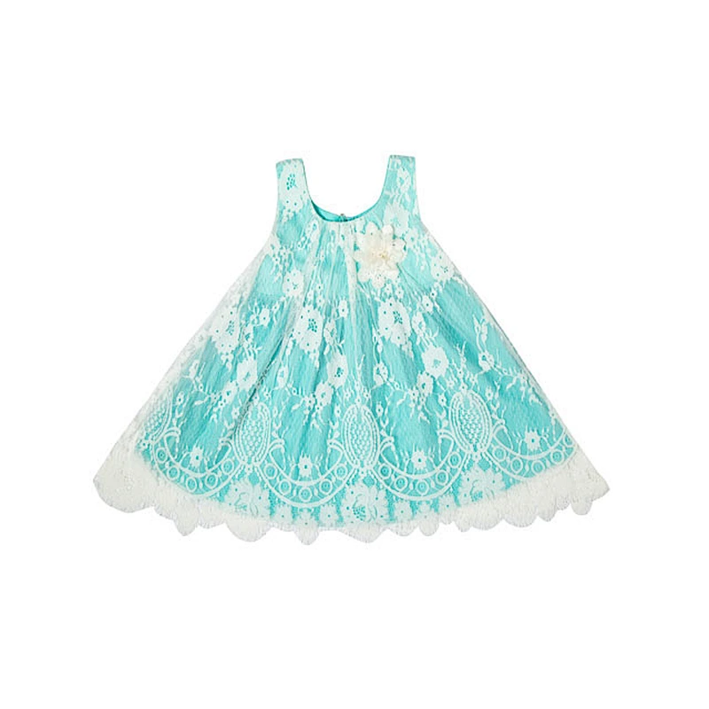 Little Princess Elegant Dress Slim Stretch Tunic Printing Embroidery Child Wear Dress Of Party For Girls