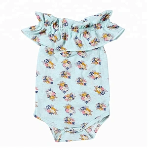 Toddler Floral Sleeveless Romper Little Girls Cotton bodysuit Infant Baby Onesie With Snaps